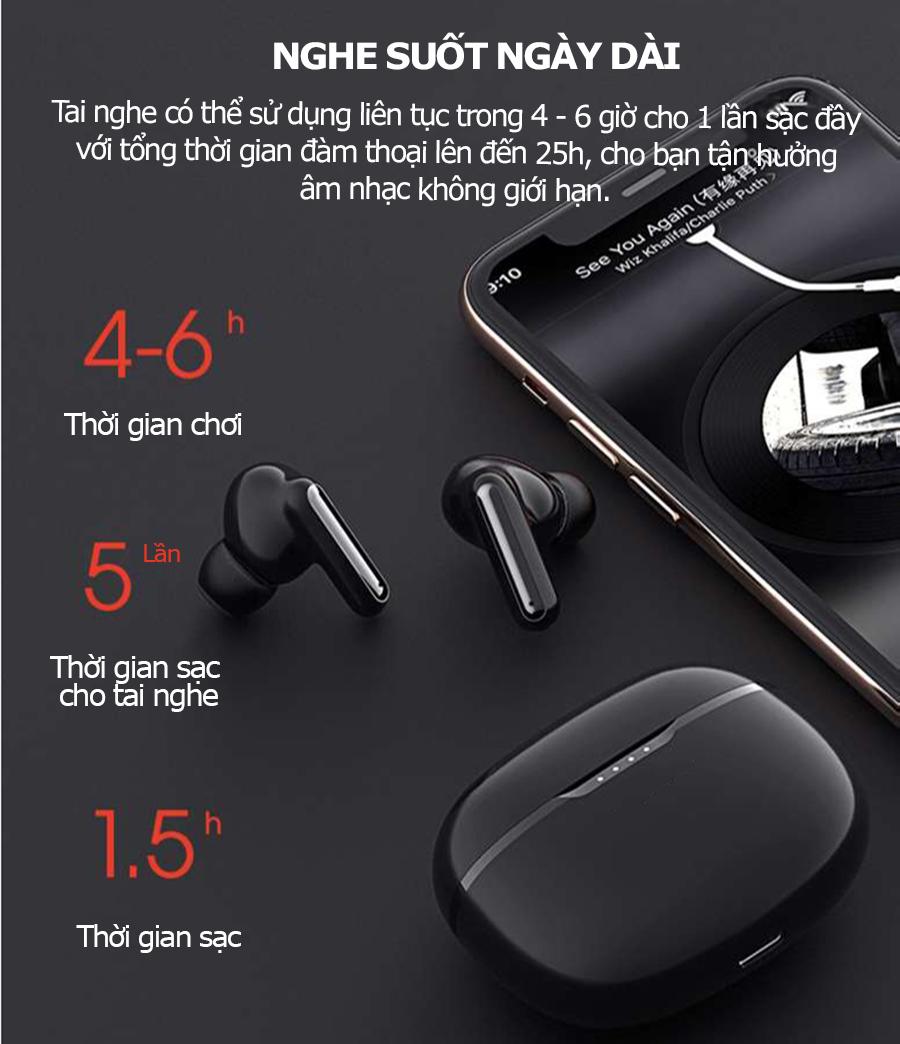 Tai nghe Bluetooth nhét tai 5.0 Phiên bản mới đàm thoại rõ nét chuẩn IPX5