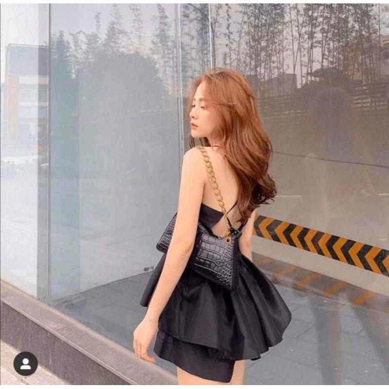 Set áo đan chéo sexy kèm quần lụa