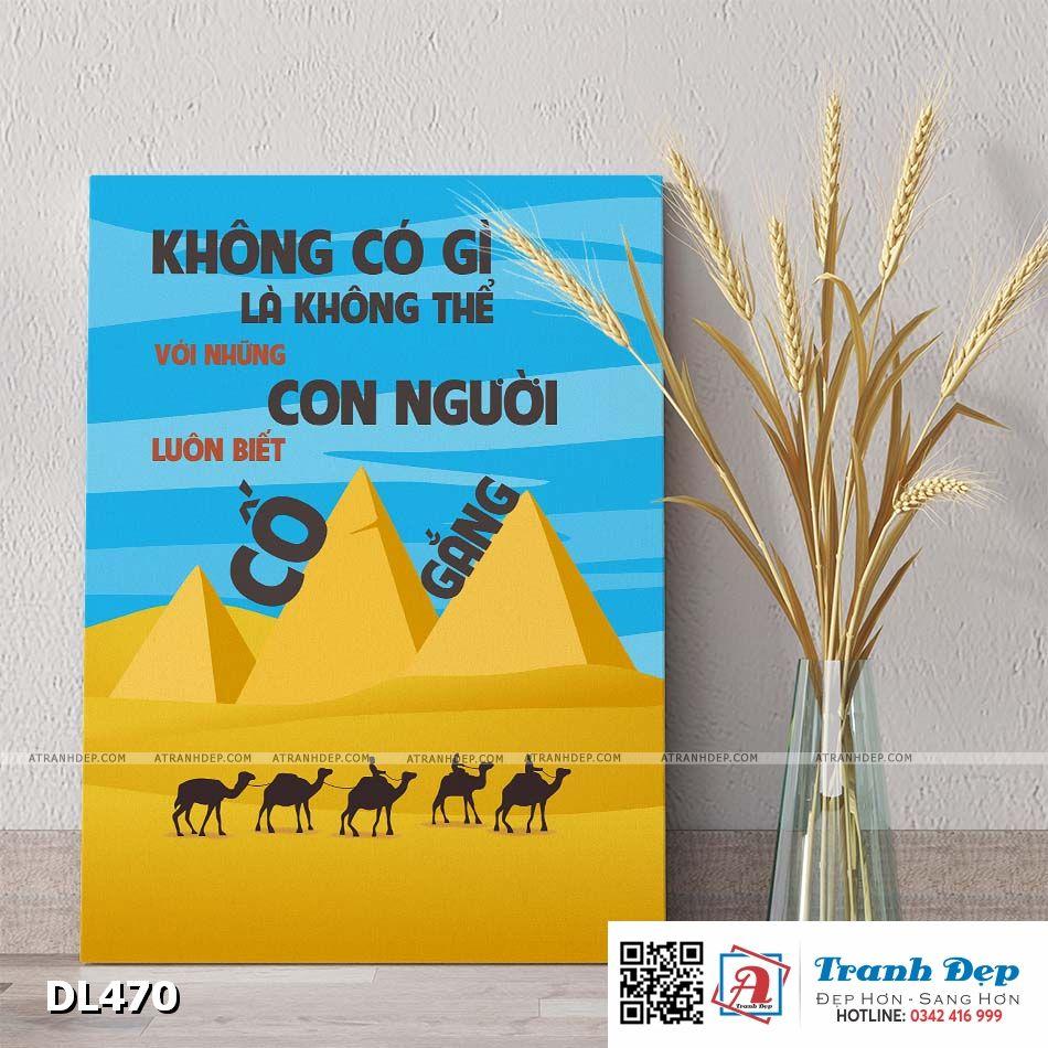 Tranh động lực trang trí phòng làm việc - Không có gì là không thể với những con người luôn biết cố gắng - DL470