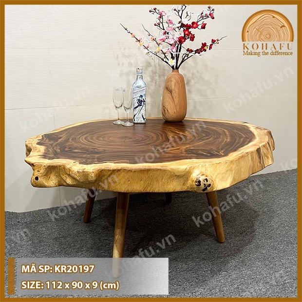 MẪU BÀN SOFA MẶT GỖ ME TÂY OVAL CỰC ĐẸP - KR20197
