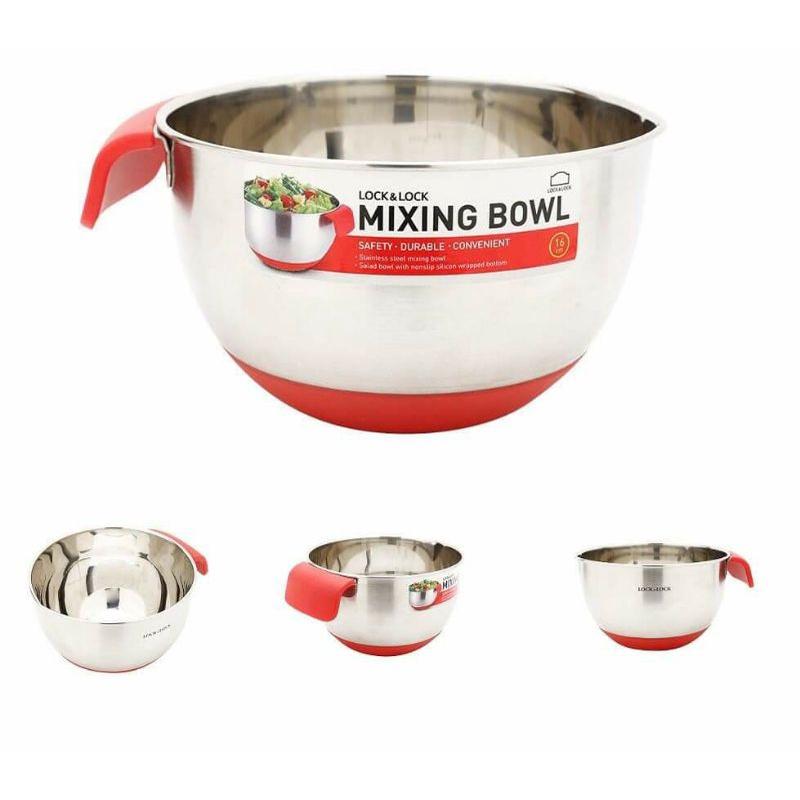 Tô Trộn Inox Cap Cấp Đáy Bọc Silicon Có Tay Cầm 24cm MIX1242