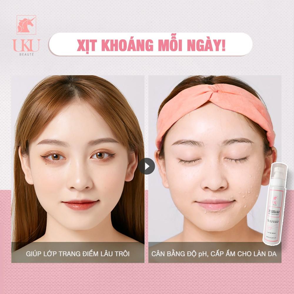 Xịt Khoáng Cấp Ẩm, Xịt Dưỡng Ẩm Da Mặt UKU Beauté 100ml Cấp Ẩm Tức Thì, Thải Độc, Cân Bằng Độ PH