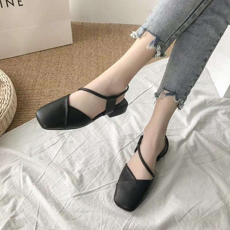 giày cao gót 3p sandal gót tròn ảnh thật