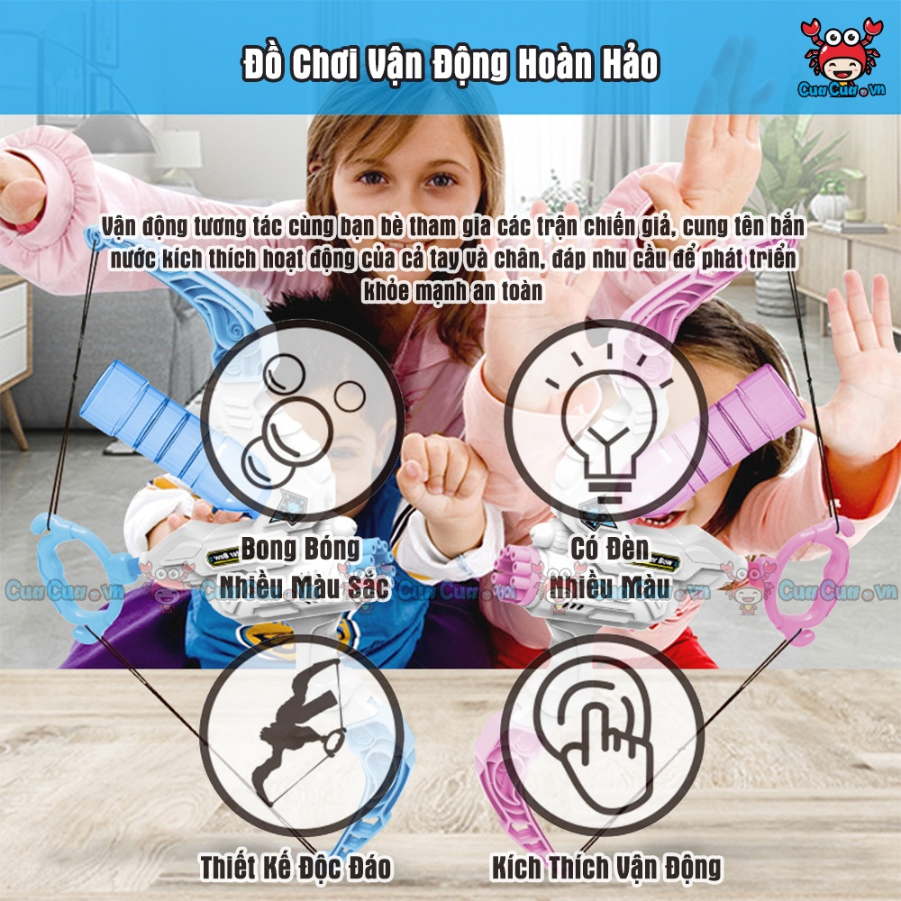 Cung bắn bong bóng, cung bắn nước đồ chơi ngoài trời mẫu súng nước bắn bong bóng cỡ lớn cho bé vui chơi vận động