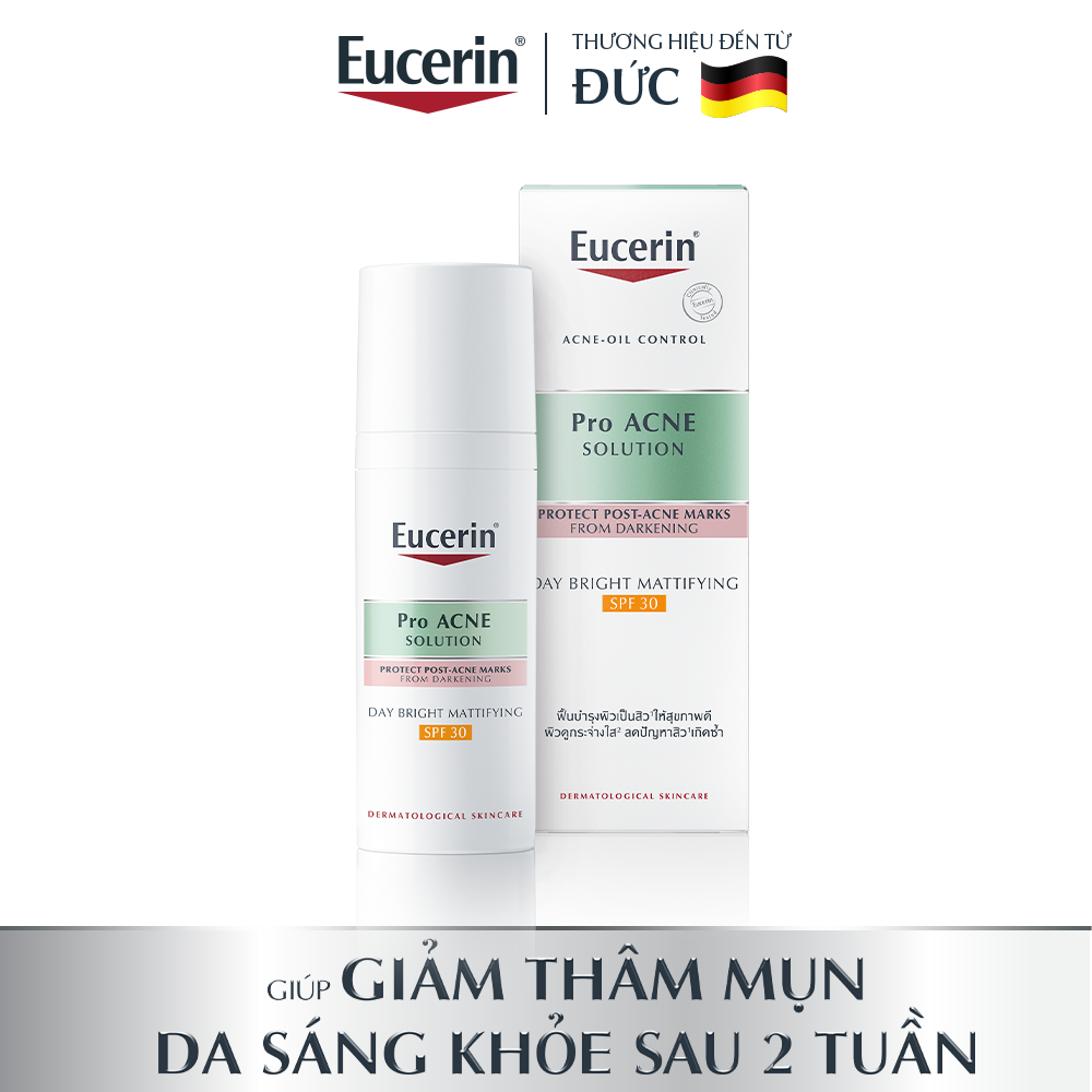 Kem dưỡng giảm mụn &amp; chống nắng Eucerin Day Bright Mattifying SPF30 50ml