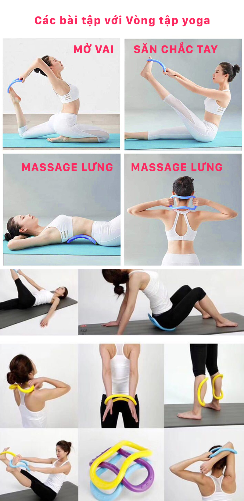 Vòng Tập YOGA Pilates Myring - YOGA QG, Nhựa ABS Cao Cấp, Hỗ Trợ Tập Yoga Và Massage Đa Năng