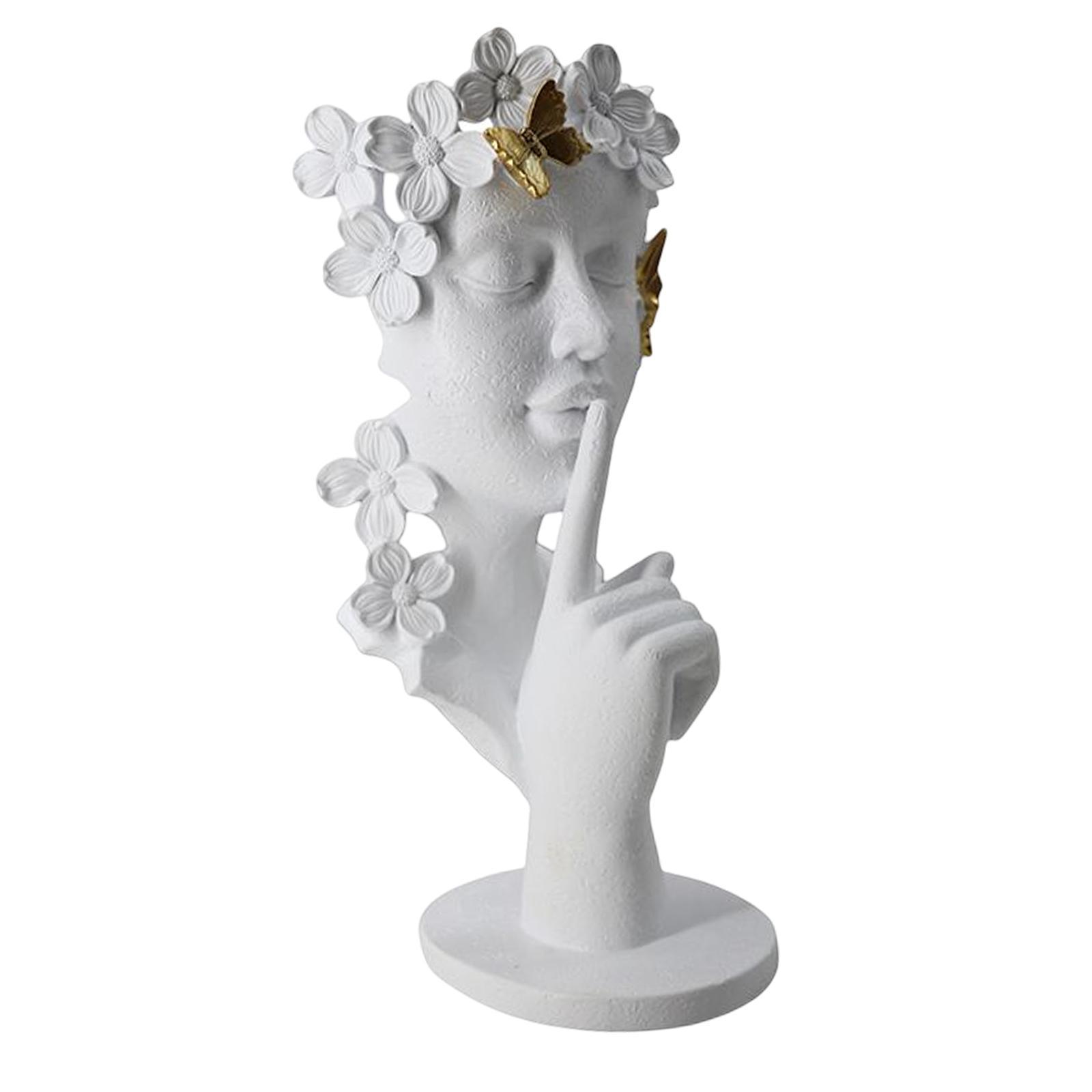 Thinker Statue Half Face Figurine Decoration for Home NightStand Bookshelf