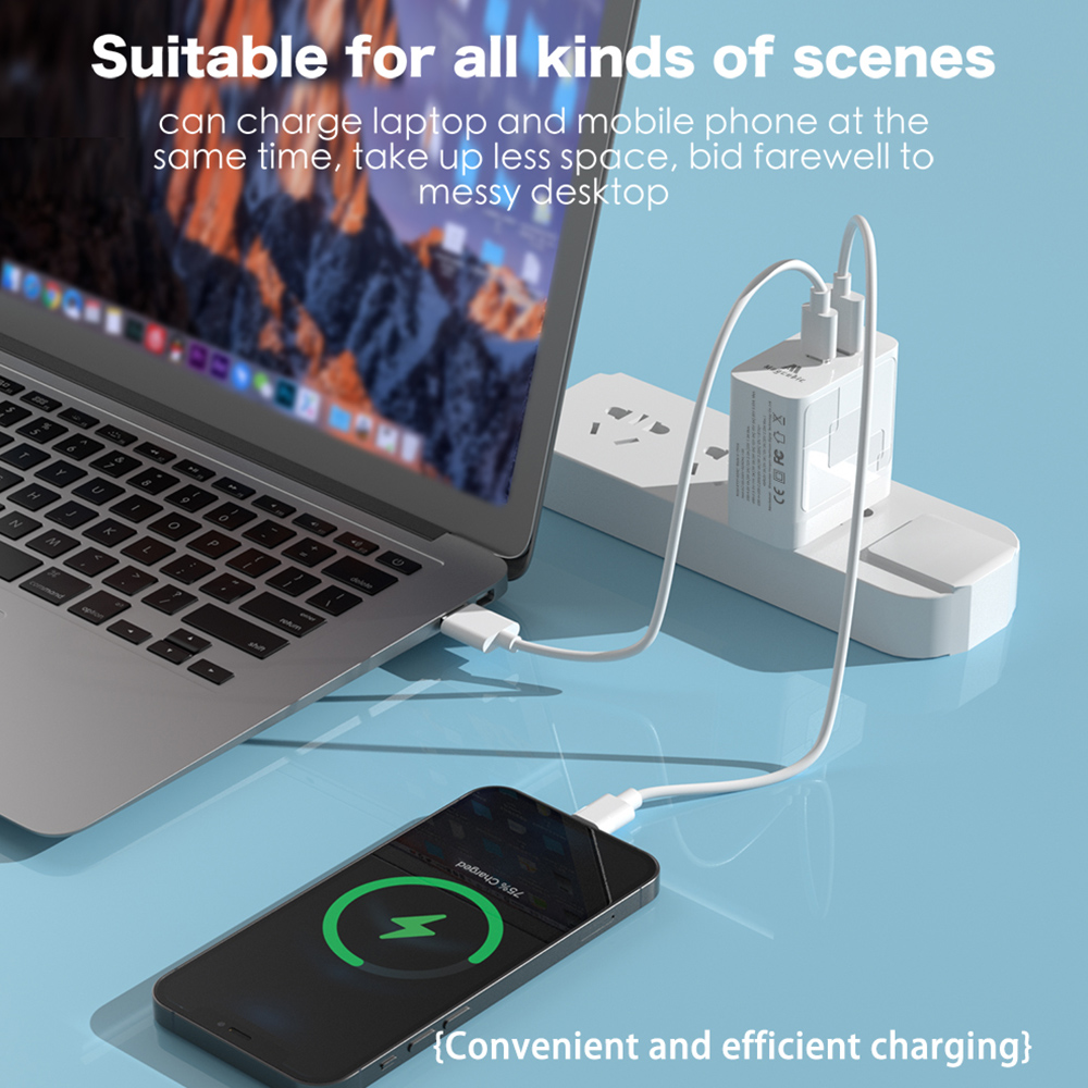Bộ Sạc Nhanh 65W USB PD 2 Cổng Có Thể Gập Lại