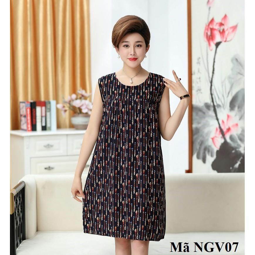 Váy, đầm ngủ mặc nhà cho người trung niên quà tặng cho mẹ yêu ngày hè