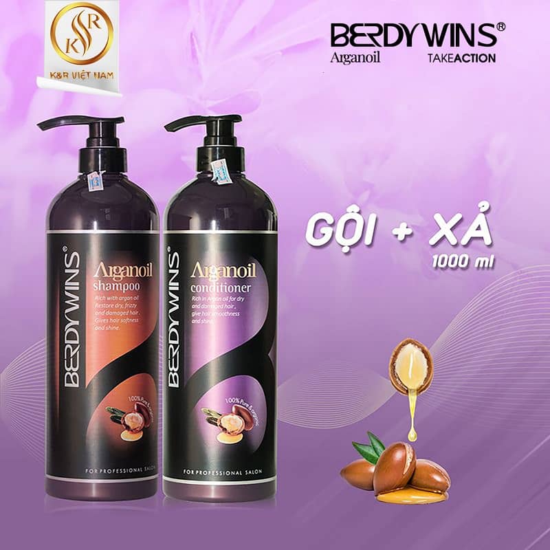 Dầu gội + xả arganoil berdywin 1000ml