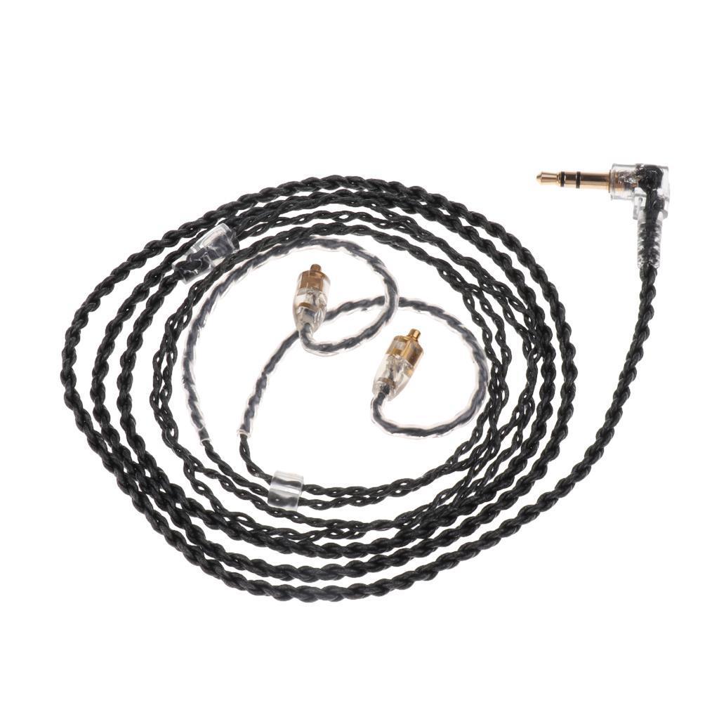 1.2M Transparent Black MMCX Upgrade Audio Cable for Shure Pin Series 535/215