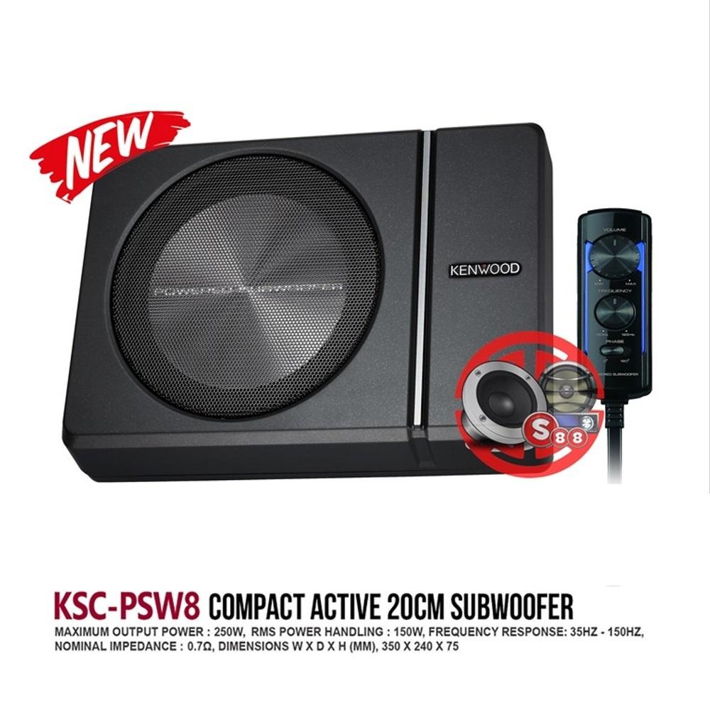 Loa Sub Gầm Ghế KENWOOD KSC-PSW8 - Loa Siêu Trầm Công Suất 250W Cực Khoẻ Dùng Cho Ô Tô Xe Hơi