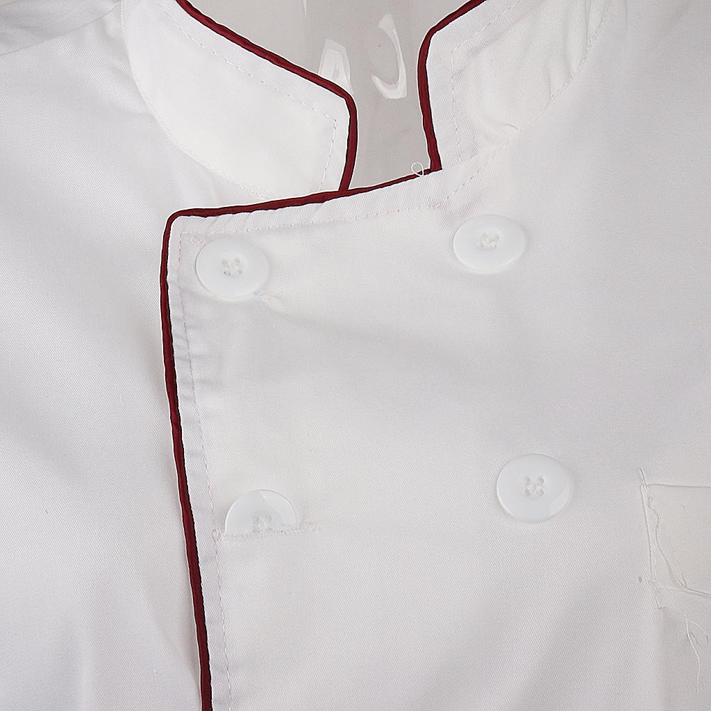 Men Women Chef Uniform Single Breasted Cook Short Sleeve Coat