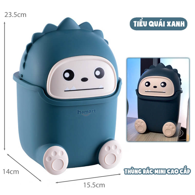 Thùng Rác Mini Để Bàn Học Văn Phòng Ngủ Hamart Sọt Rác Có Nắp Dễ Thương Cao Cấp 4 Màu
