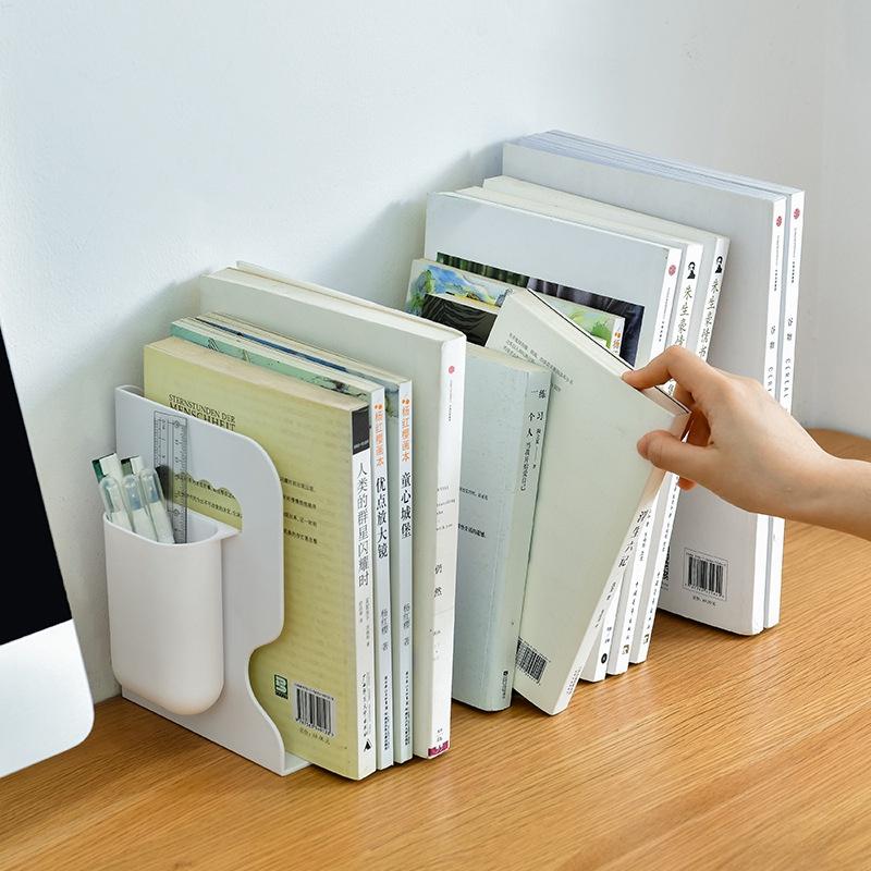 Giá sách để bàn văn phòng có thể thu vào kèm hộp đựng bút sáng tạo kệ sách