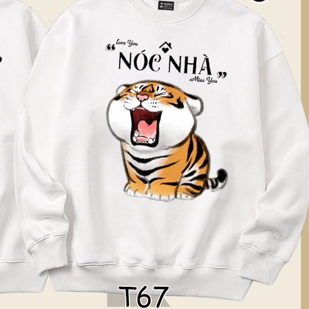 Áo Sweater cặp đôi Hổ (nóc nhà - trụ cột) dễ thương Mr.Buffalo - T67 - Đen