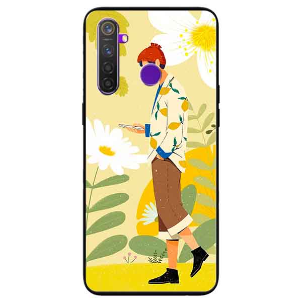 Ốp lưng in cho Realme 5 Pro/ Realme Q Mẫu Cô Gái Mèo Vàng
