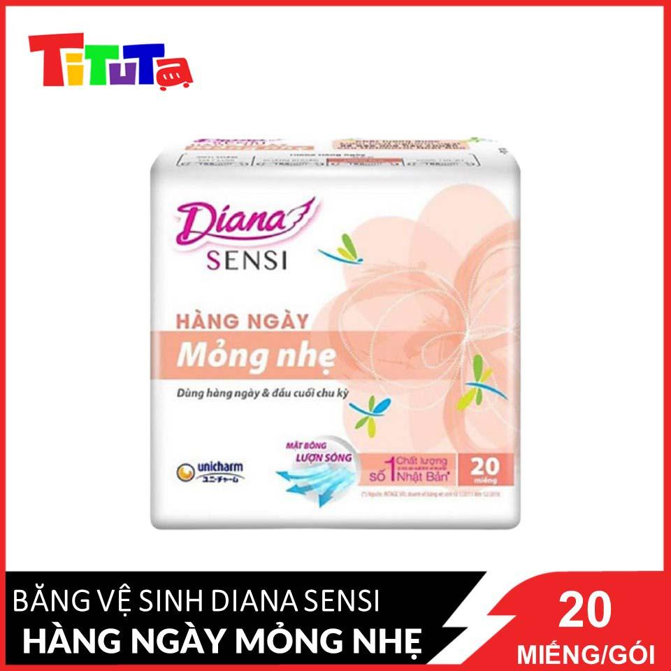 Combo 6 gói Băng vệ sinh Diana Hàng ngày slim mỏng nhẹ 20 miếng