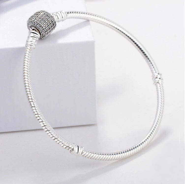 Lắc Tay Tropicana Phối Charm Swarovski Pave Tim Tím