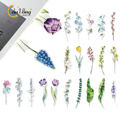 Bộ 30 Bookmark Hình Hoa Lá Đánh Dấu Sách, Kẹp Sách Cho Mọt