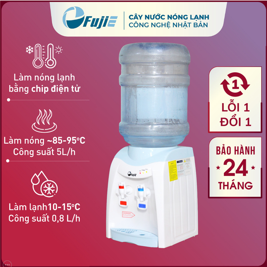 Cây nước nóng lạnh để bàn Nhật Bản  WD1080E tiết kiệm điện, bình lọc tủ máy lọc nước nóng lạnh mini uống giữ nhiệt phích nước- Hàng Nhập Khẩu