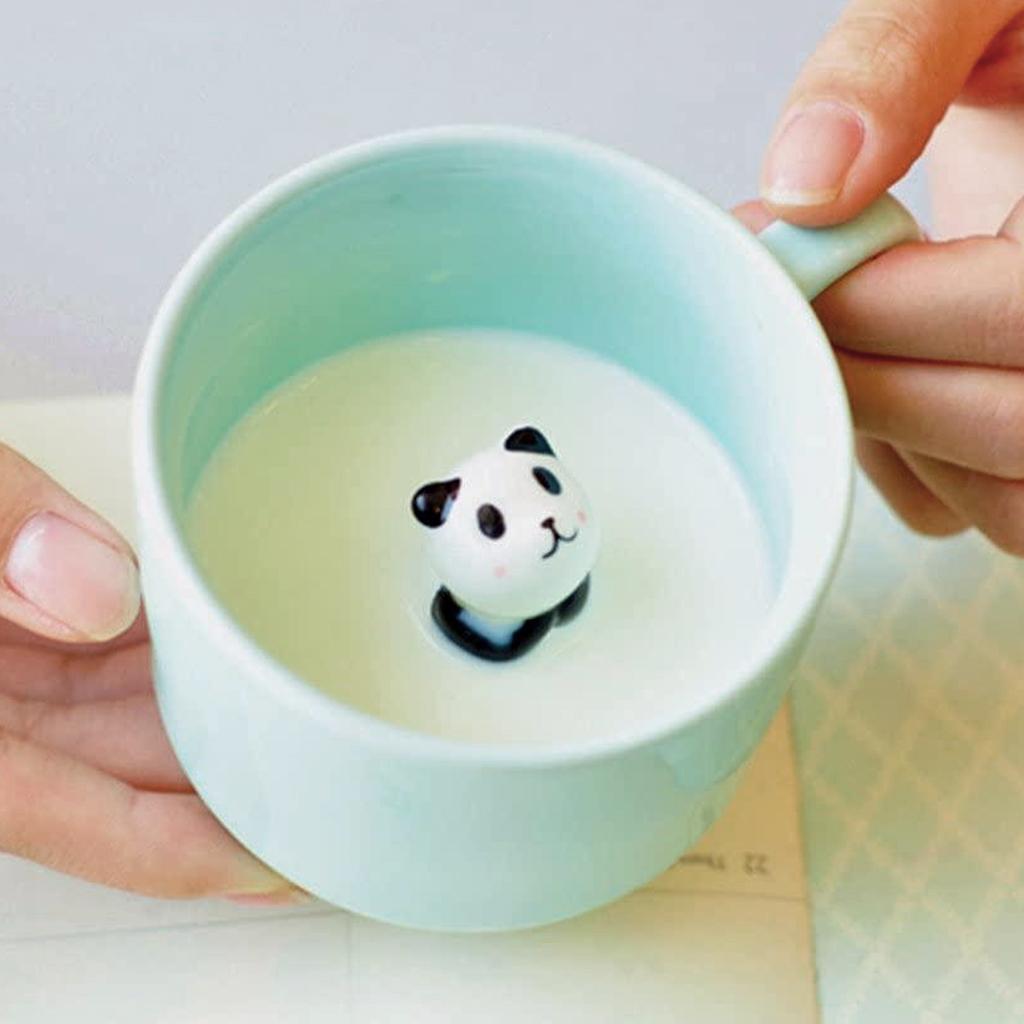2pcs Ceramic Cup Cute Animals Inside Mugs Coffee Tea Milk 3D Cartoon