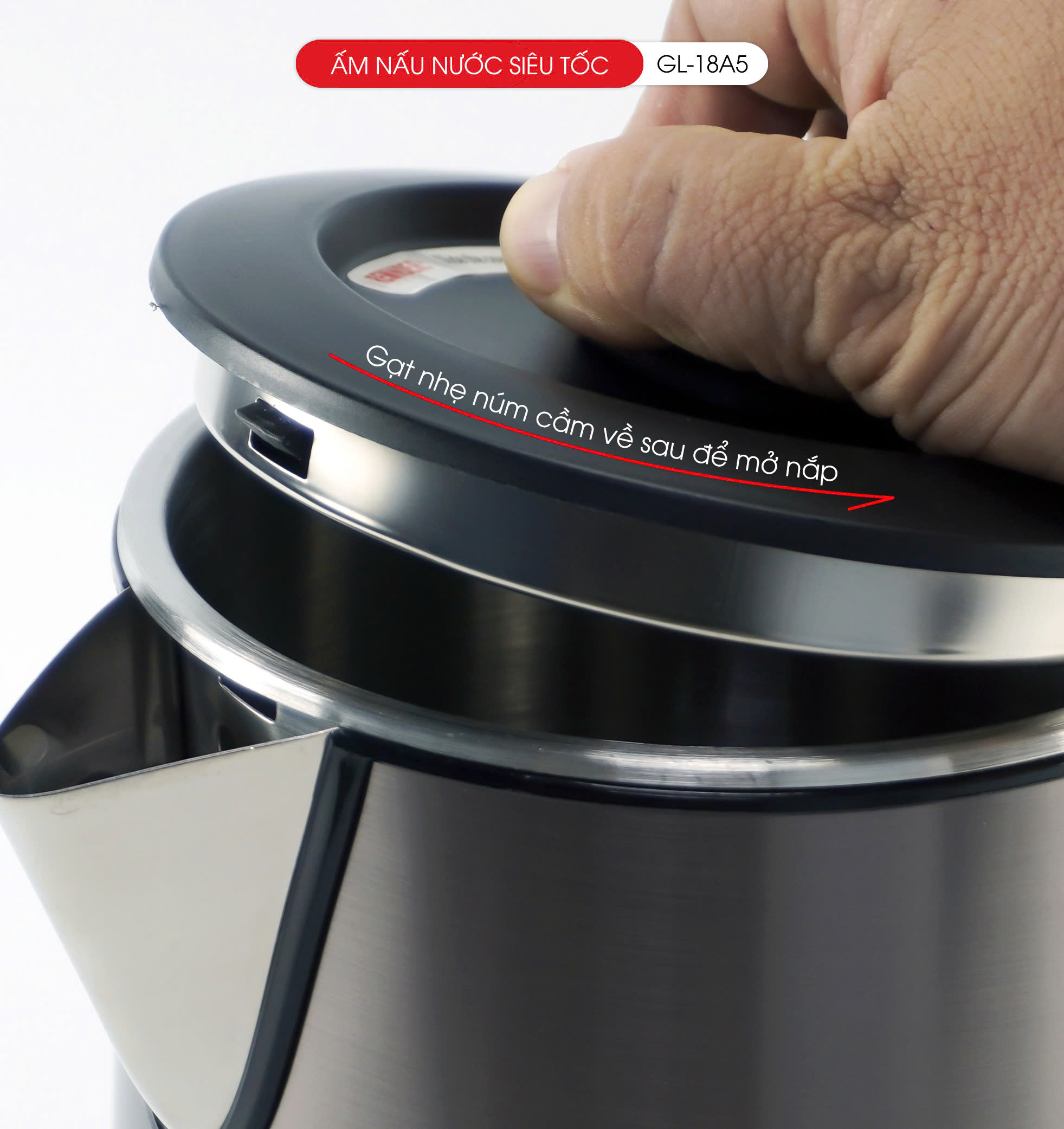 Ấm Siêu Tốc Gali GL-18A5 1.8 Lít. Thiết kế 2 Lớp, chức năng Cảm Ứng Chỉnh Nhiệt Độ. Hàng chính hãng bảo hành 24 tháng