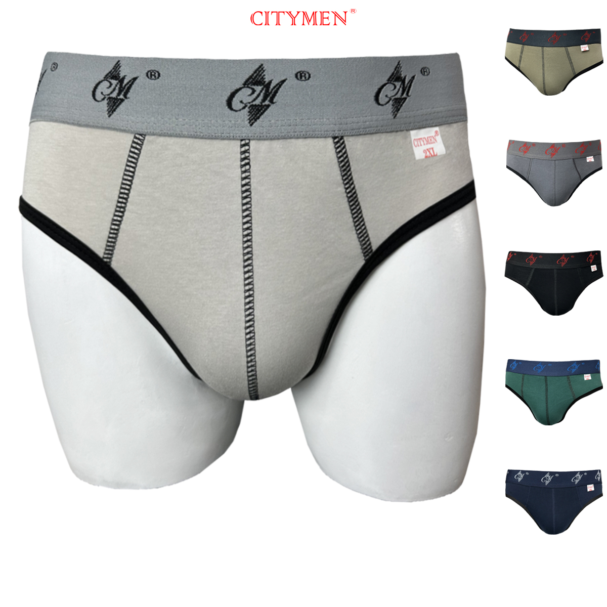 Hình ảnh Combo 10 Quần Lót Nam co giãn 2 chiều vải cotton lưng CM hiệu CITYMEN, màu ngẫu nhiên, sịp nam - LMTK-CM2C