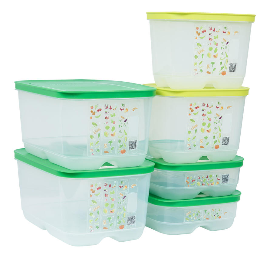 Bộ Hộp Tupperware Trữ Mát Có Nút Hô Hấp Ventsmart - Hàng Chính Hãng