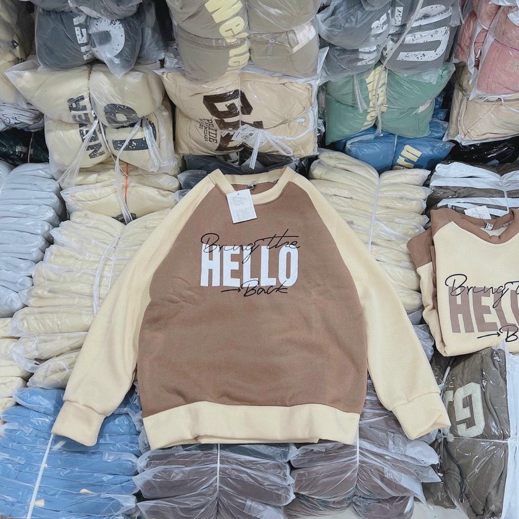 Áo Khoác Hoodie & Sweater Nam Nữ Họa Tiết Chữ HELLO Chất Nỉ Ngoại Mềm Mịn Phong Cách Thời Trang Hàn