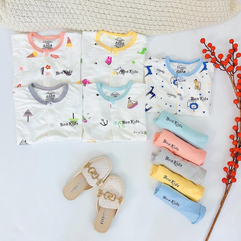 Bộ cộc tay vải thun lạnh cao cấp cho bé sơ sinh 3-11kg, cài cúc giữa tiện lợi, siêu mềm mát, thấm hút mồ hôi -