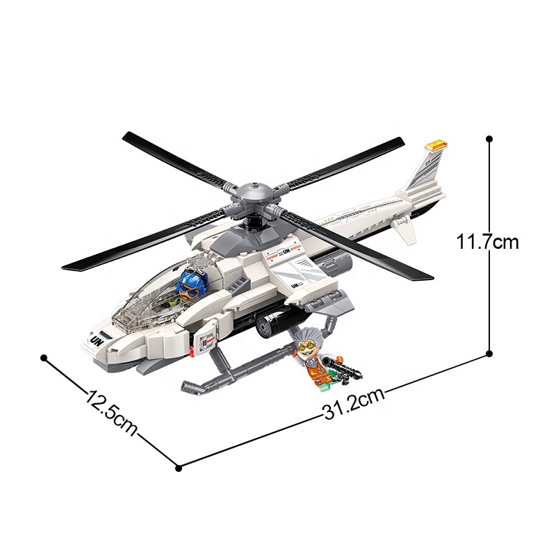 Đồ chơi lắp ráp mô hình máy bay trực thăng công kích QMAN 3211