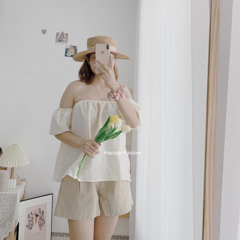 Áo trễn vai rớt tay chất xốp deal 99k
