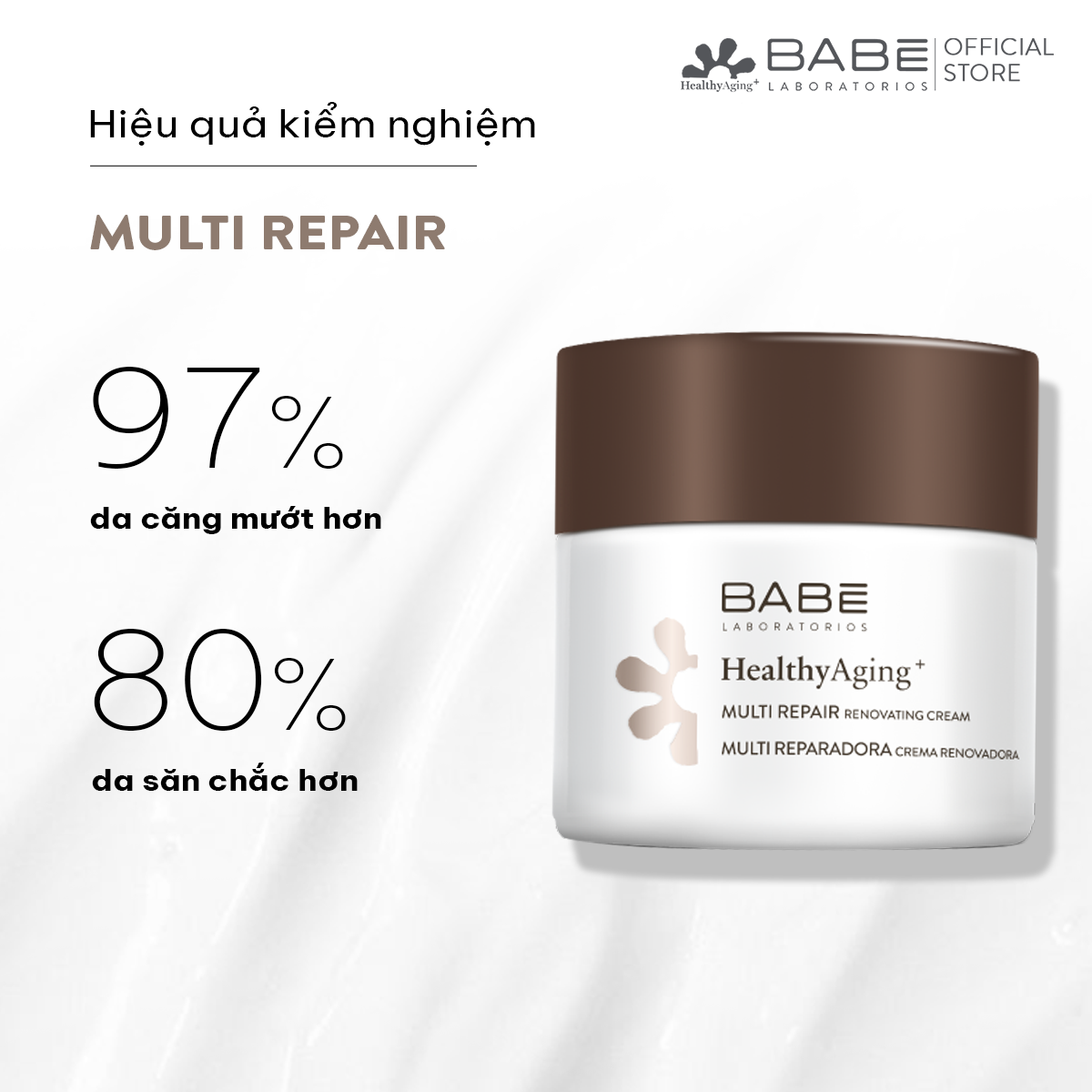 Kem dưỡng chống lão hóa da, phục hồi da Babe Healthy Aging + Muite Repair Renovating Cream night 50ml