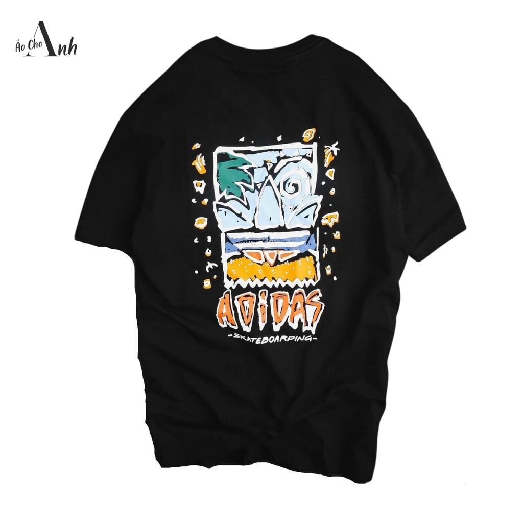 Áo thun nam trơn cổ tròn ngắn tay vải thun quảng châu họa tiết CUTE phong cách áo unisex trẻ trung - A109