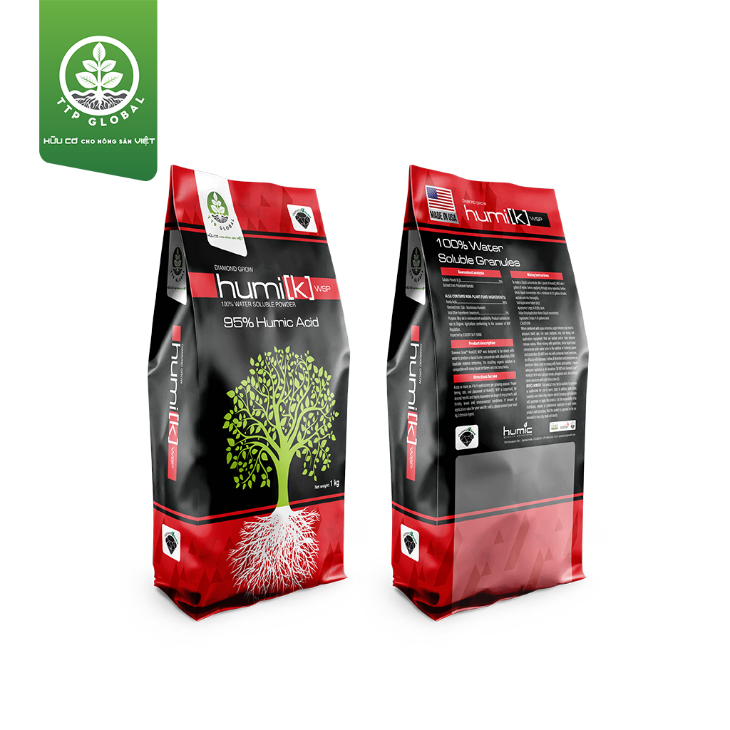 Phân bón hữu cơ Diamond Grow Humi WSP  - Phân bón cải tạo độ phì của đất, giải độc, hạ phèn, giúp cây ra rễ mạnh, Tăng năng suất và tăng chất lượng nông sản