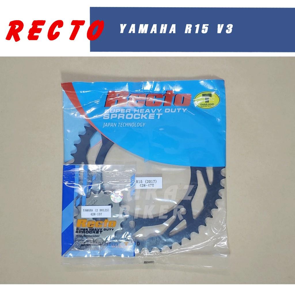 B3 Nhông Hoặc Dĩa 15T x 47T Recto xe Yamaha R15 V3 Hàng Thái Lan PKN
