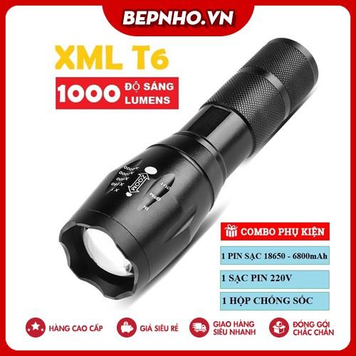 Đèn pin siêu sáng cao cấp T6 hợp kim chống nước pin có thể sạc lại full box(Loại Tốt)