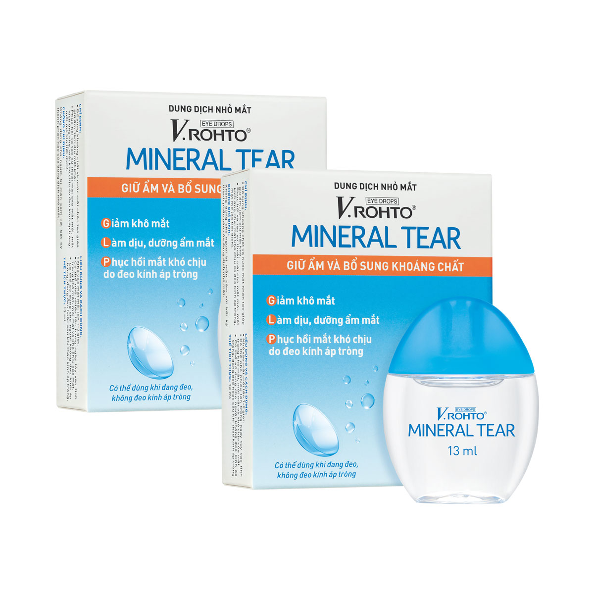 Combo 2 Dung dịch nhỏ mắt giữ ẩm & bổ sung khoáng chất V.Rohto Mineral Tear 13ml