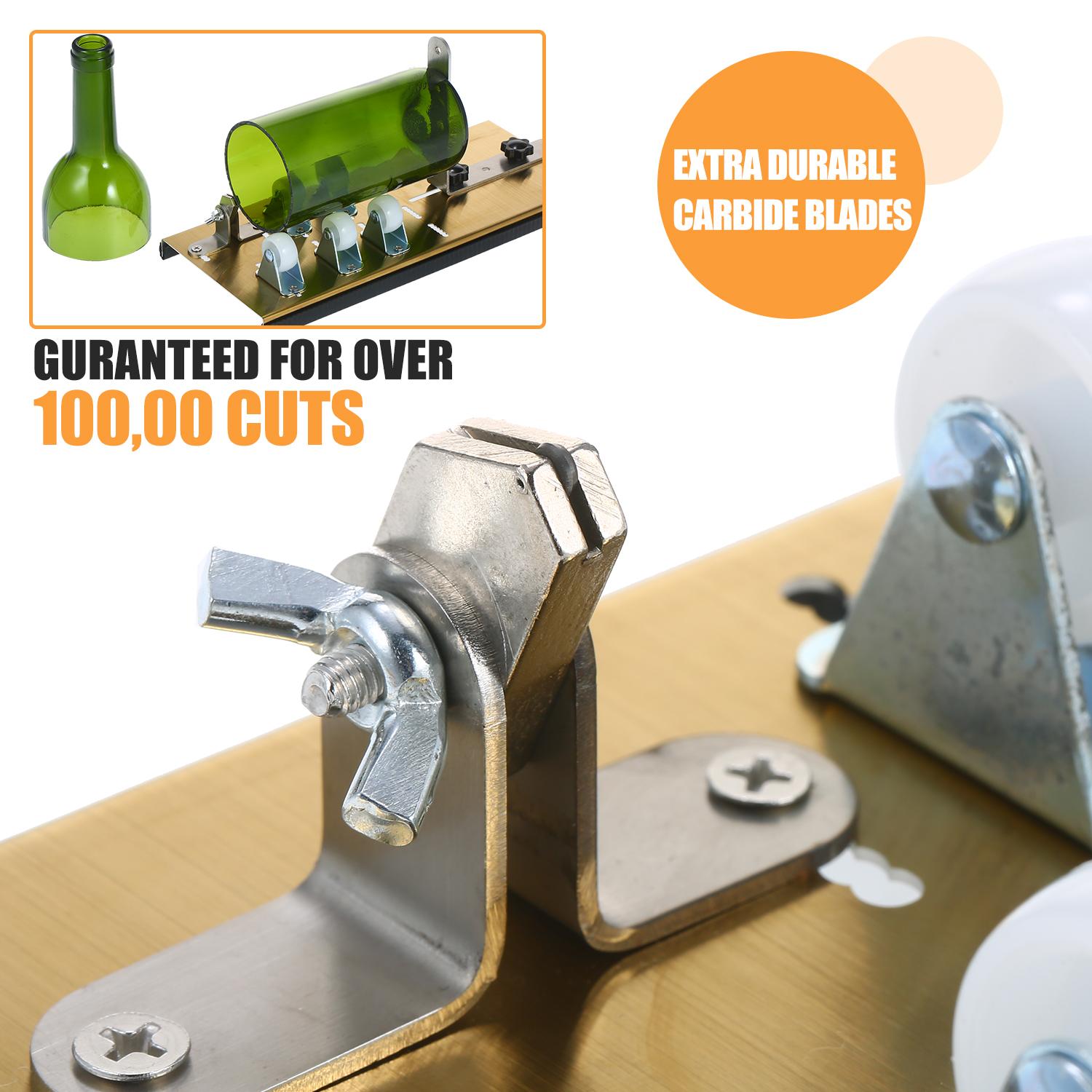 Glass Bottle Cutter Kit Bottle Cutter DIY Machine for Cutting Round Oval Bottles and Mason Jars with Gloves Sanding
