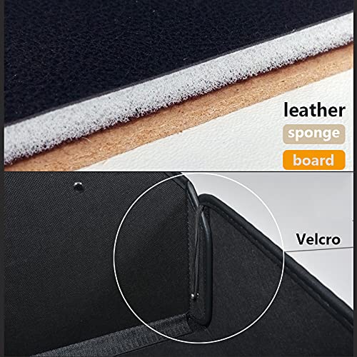 Hộp Đựng Đồ Vật Dụng Để Sau Cốp Ô Tô 45L DeluxBox Leather (Black) - có thể xếp gọn