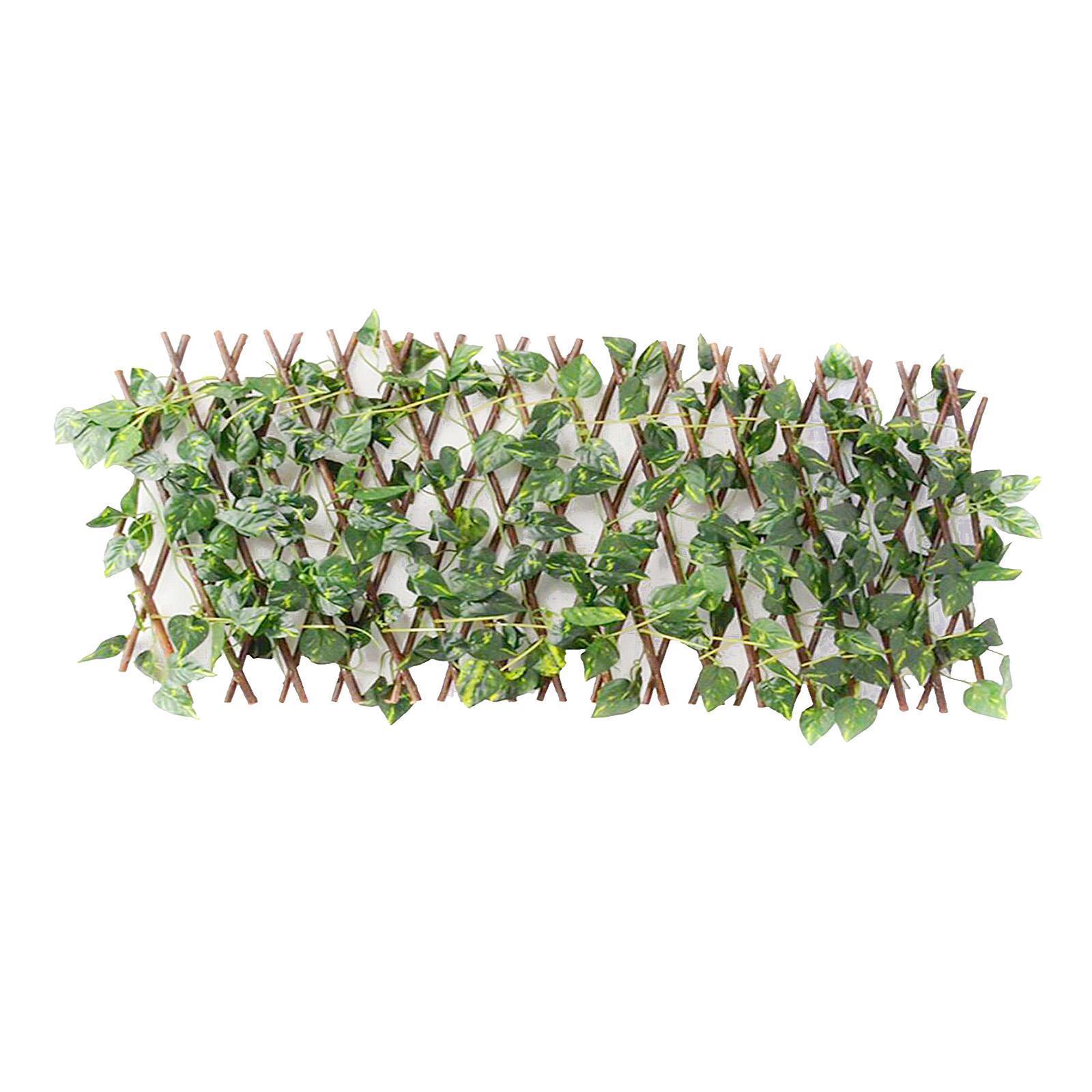 Garden Fence Walls Screen Expandable Faux Wood Plant for Home Garden Outdoor