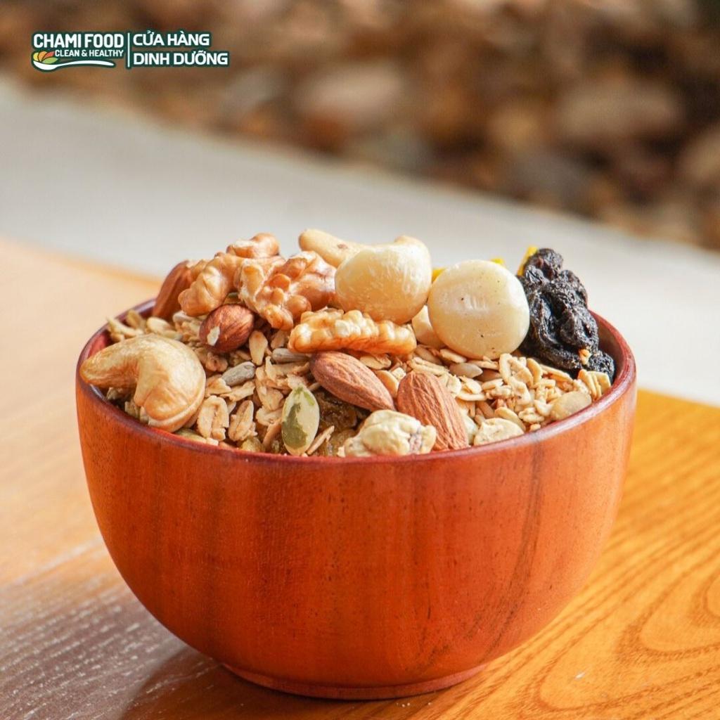 Granola Ăn Kiêng Chami Food Siêu Hạt Giảm Cân Không Đường 500g 50% Yến Mạch Úc Ngũ Cốc Eat Clean Lành Mạnh Thơm Ngon