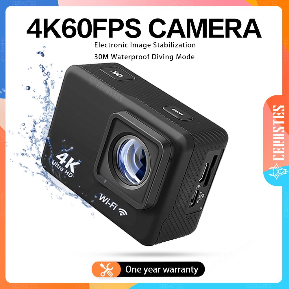 Máy ảnh hành động của Cerastes 4K 60fps/30fps với màn hình điều khiển từ xa Máy ảnh thể thao chống thấm nước máy ảnh thể thao máy ảnh thể thao