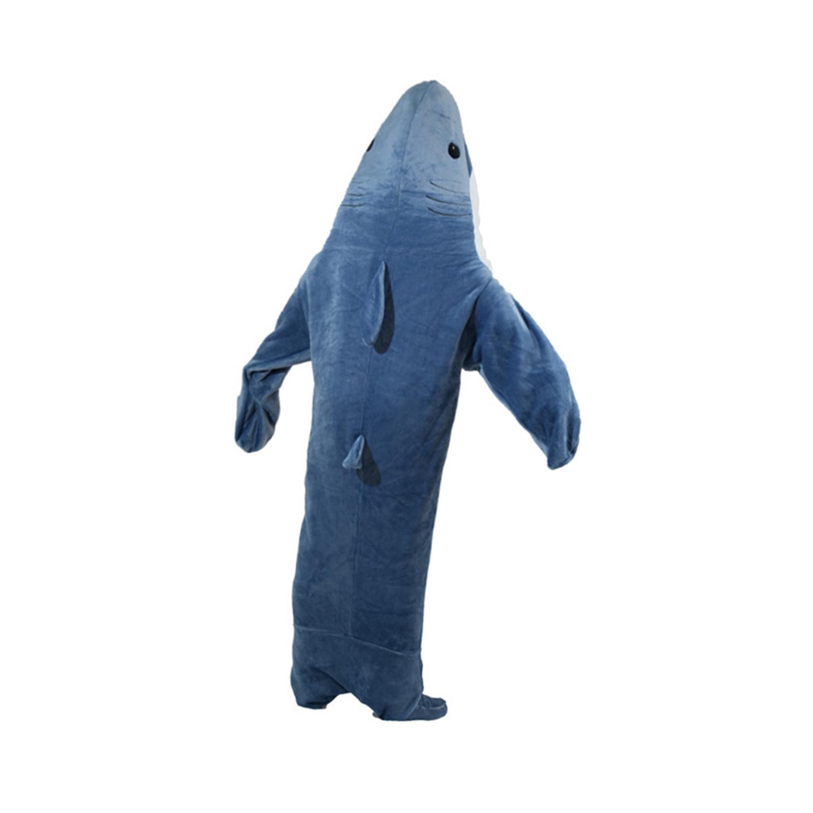 Wearable Hooded Blanket Soft Lightweight Celebration Cozy Shark Sleeping Bag