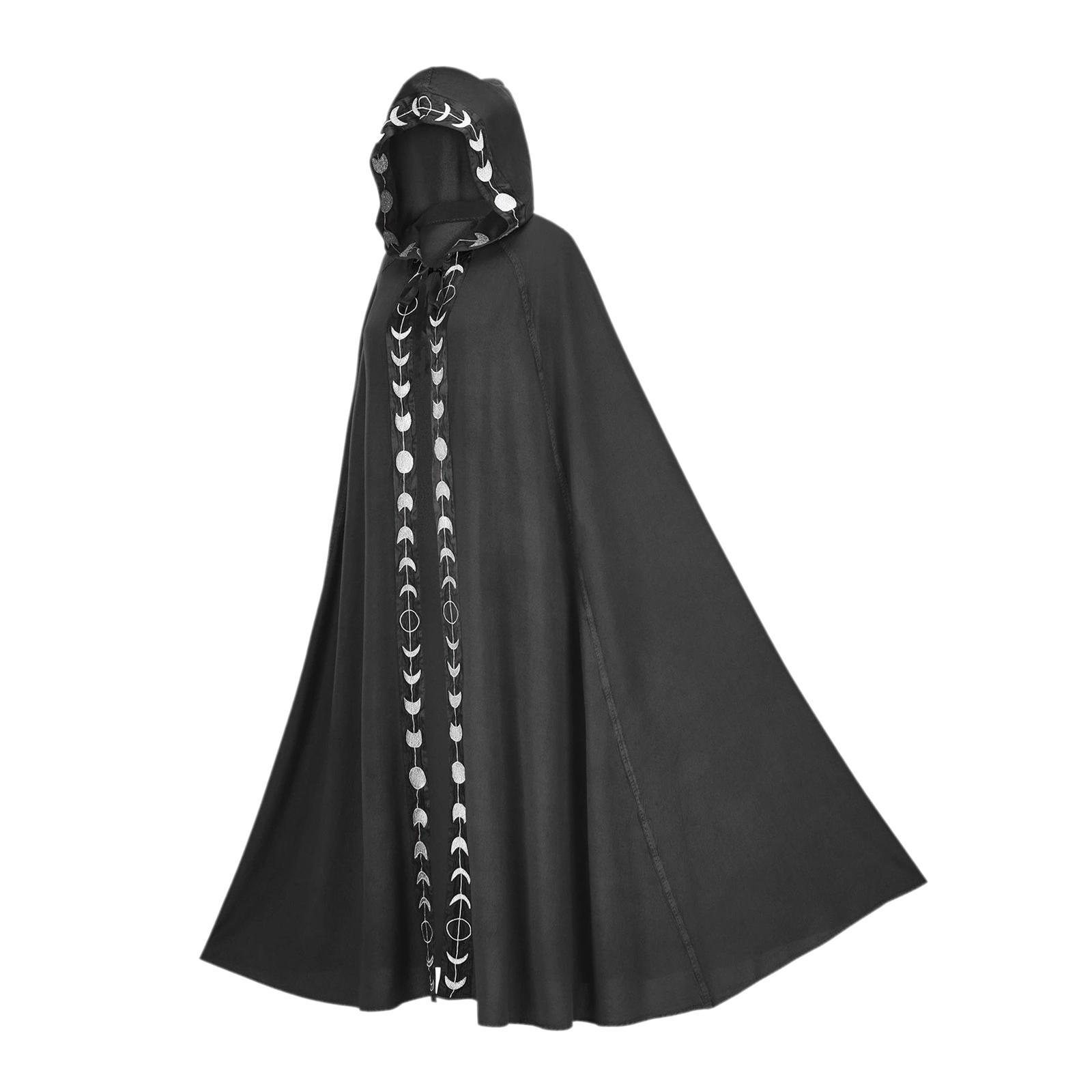 Halloween Cosplay Long Hooded Cloak Cape Wizard Devil Outfit Durable Versatile Devil Costume for Christmas Party Costume Ball