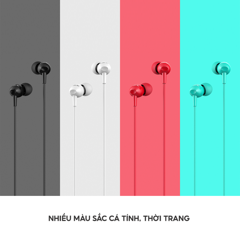 Tai Nghe In-ear HAVIT E48P High-end Dynamic Giảm Ồn, Nút Nhấn Đa Chức Năng, Dây TPE Nhiều Màu Sắc - Hàng Chính Hãng