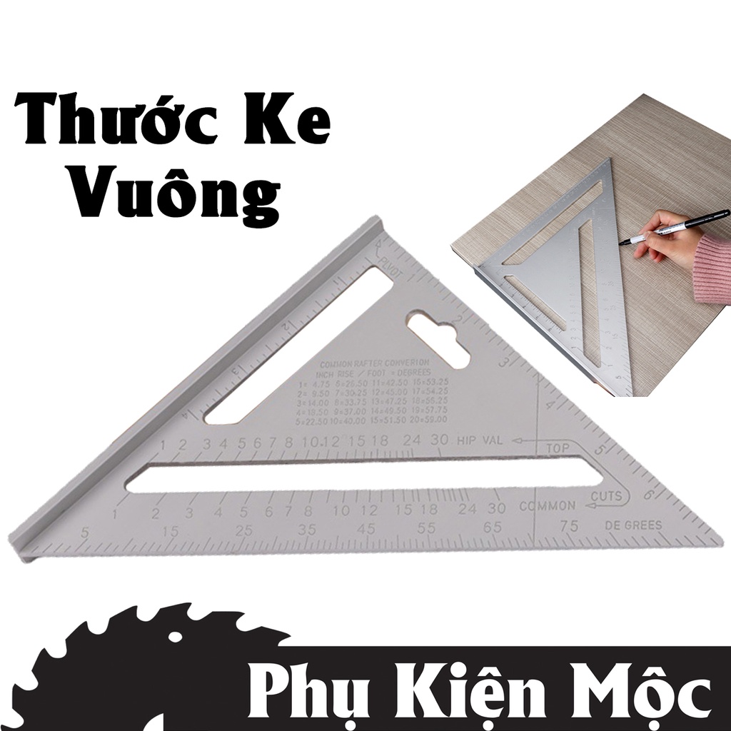 Thước tam giác nhôm lớn 300mm x 300mm x 430mm