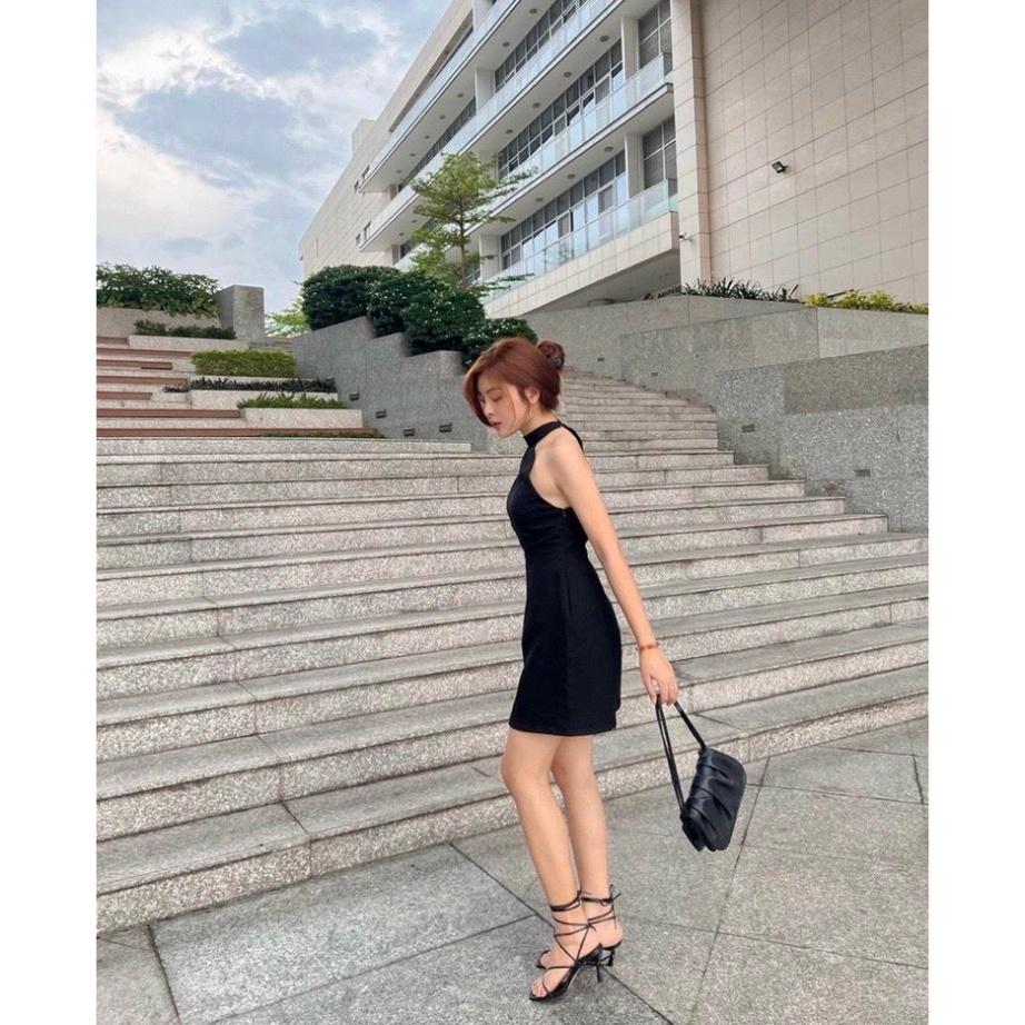 Đầm Đen Cổ Yếm Tôn Dáng đi biển dự tiệc dạo phố bigsize gợi cảm sexy