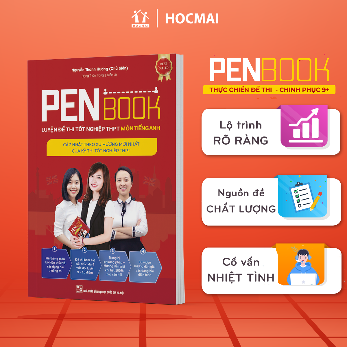 Combo 2 cuốn PENBOOK - Luyện đề thi Tốt nghiệp THPT - Bộ 2 môn Toán, Anh 